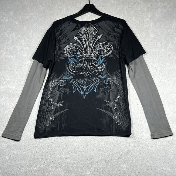 MMA Elite Boxing Black Long-Sleeve Thermal T-Shirt Affliction UFC Tapout LARGE - Picture 9 of 12